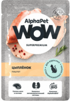 AlphaPet WOW пауч цыпленок паштет для стерилизованных кошек 85гр