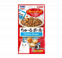 Inaba Ciao Churu Ball Лакомство-топпинг для кошек, шарики с кремовой начинкой, тунец кацуо 10г*3шт