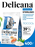 Delicana Сухой корм для стерилизованных кошек, лосось
