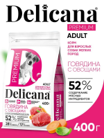 Delicana Сухой корм для мелких пород, говядина с овощами