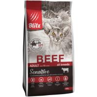 Blitz Adult Cats Sensitive Beef сухой корм для взрослых кошек с говядиной (Обновленный состав)