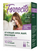Астрафарм Форсекто капли для кошек от клещей, блох, вшей, власоедов, от 4 до 6кг, 0.9 мл