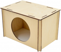 Зооэкспресс Домик для грызунов из фанеры прямоугольный 15х10х10 см