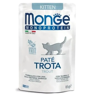 Monge Cat Natural Monoprotein пауч для котят и беременных кошек, из форели 85г