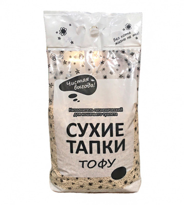 Сухие Тапки наполнитель ТОФУ, соевый, комкующийся