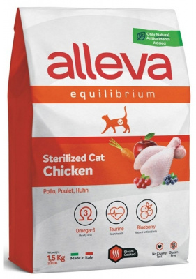 Alleva Equilibrium Sterilized Chicken Сухой корм для стерилизованных кошек, с курицей