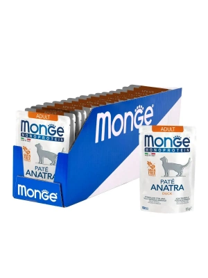 Monge Cat Monoprotein Pouch паучи для взрослых кошек, из утки, 85г