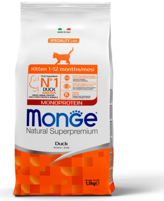 Monge Cat Monoprotein для котят и беременных кошек, с уткой