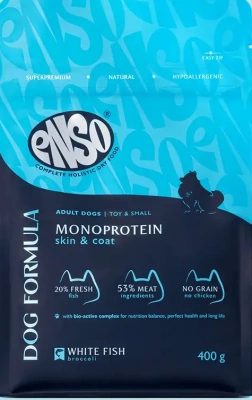 Enso Dog Formula Monoprotein сухой корм для собак мелких и миниатюрных пород со свежей белой рыбой и брокколи