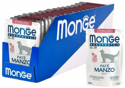 Monge Cat Monoprotein Pouch паучи для стерилизованных кошек говядина 85г