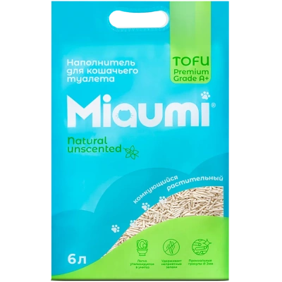 Miaumi Тофу комкующийся наполнитель для кошек без ароматизатора 