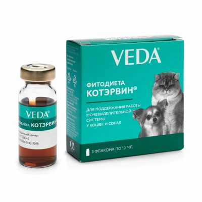 Фитодиета КотЭрвин для кошек и собак 10 мл фл, 3 шт