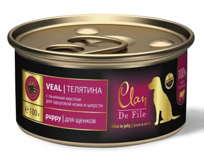 Clan De File консервы для щенков, телятина