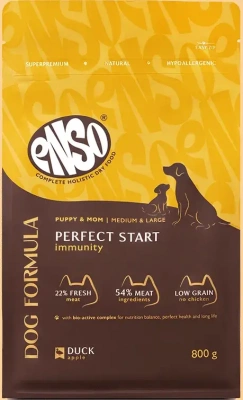Enso Dog Formula Perfect start сухой корм для щенков средних и крупных пород со свежей уткой и яблоком