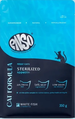 Enso Cat Formula Sterilized сухой корм  для стерилизованных кошек, белая рыба с клюквой