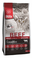 Blitz Adult Cats Sensitive сухой корм для взрослых кошек с говядиной