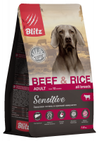 Blitz Sensitive Beef & Rice Adult Dog All Breeds сухой корм для взрослых собак всех пород с говядиной и рисом