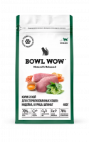 Bowl Wow Fresh Meat Сухой корм для стерилизованных кошек с индейкой, курицей и шпинатом 