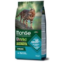 Monge Cat BWild Grain Free беззерновой корм из тунца и гороха для взрослых стерилизованных кошек