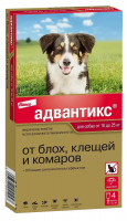 Elanco Адвантикс капли на холку для собак от блох,клещей и летающих насекомых для собак, 10-25 кг