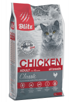 Уценка: BLITZ ADULT Classic CATS CHICKEN сухой корм для взрослых кошек с Курицей 2 кг (Срок до 04.06.2025)
