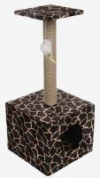 PerseiLine Когтеточка столбик куб с площадкой джут, игрушка 35*30*85см