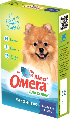 Омега NEO+ мультивитаминное лакомство для собак с биотином 90т