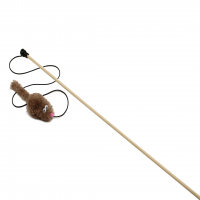 GoSi Дразнилка мышка из натуральной овчины на веревке