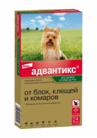 Elanco Адвантикс 40 капли на холку для собак от блох,клещей и летающих насекомых для собак,  до 4 кг