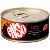 ENSO Корм консервированный полнорационный для кошек, паштет с индейкой и тыквой