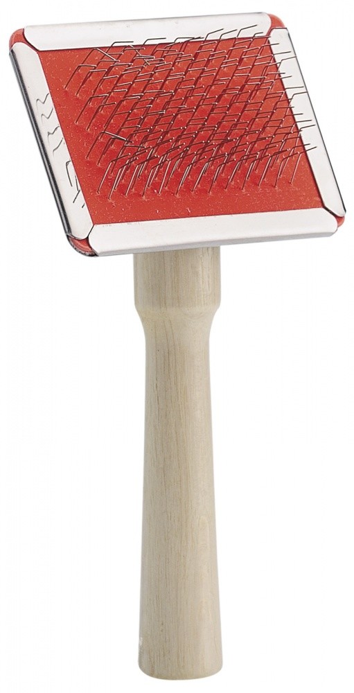 Пуходерка деревянная ручка металлические зубья, мини 14х5 см