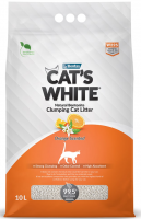 Уценка: Cat's White Orange наполнитель комкующийся с ароматом апельсина 10л (Повреждена упаковка) 