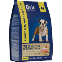 Brit Premium Junior M для щенков средних пород, с курицей