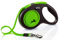 Flexi New Neon Мedium (5м до 25кг) Ременной поводок рулетка для собак средних пород