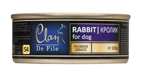 Clan De File консервы для собак, с кроликом