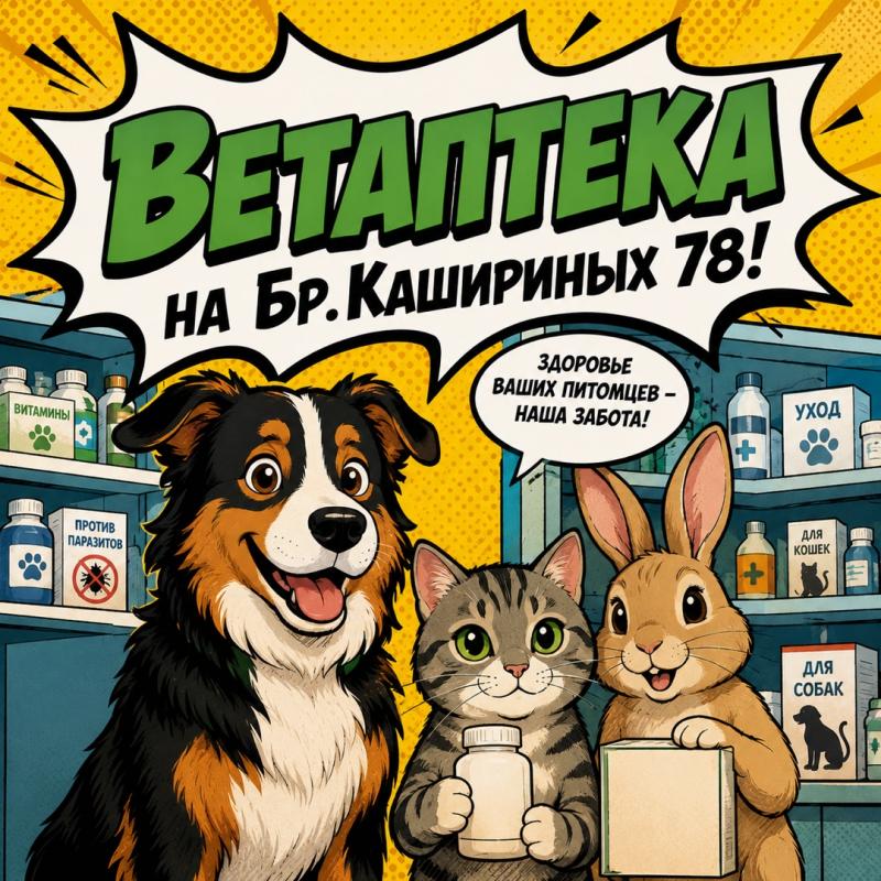 На Братьев Кашириных 78 начала работу ветаптека!