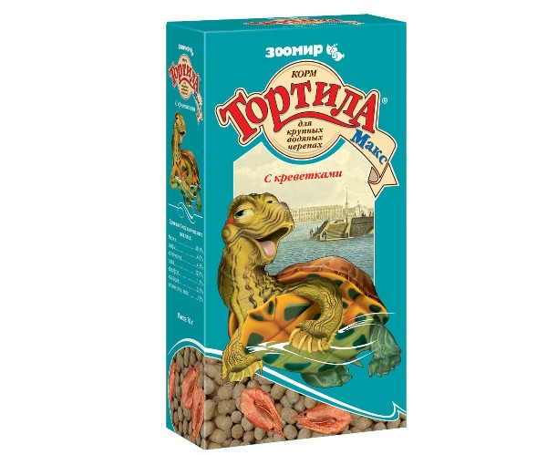 Корм Тортила-Макс для крупных водных черепах с креветками 70гр