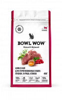 Bowl Wow Fresh Meat Сухой корм для стерилизованных кошек с ягненком, курицей и клюквой 