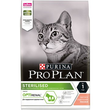 Pro Plan для кастрированных котов и стерилизованных кошек (лосось)