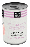 Dog`s Menu Консервы для взрослых собак, с кроликом кусочки в соусе
