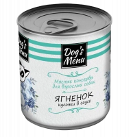 Dog`s Menu Консервы для взрослых собак, с ягнёнком кусочки в соусе