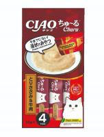 Inaba Ciao Churu пюре для кошек, куриное филе и говядина, 14г*4