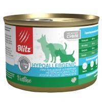 Blitz Dog Vetline Hypoallergenic, влажный корм для собак, паштет фарш с индейкой 200г