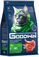 Goodwin Сухой корм для стерилизованных кошек и кастрированных котов, для вывода шерсти, с ягнёнком