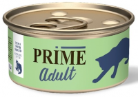Prime Консервы в собственном соку для кошек, тунец с кальмаром, 70г
