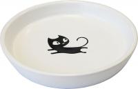 N1 Миска керамическая цветная черный кот, 15,0*2,5см