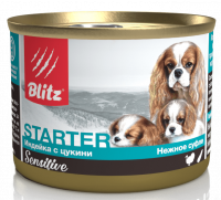 Blitz Starter Sensitive корм-стартер для щенков, беременных и кормящих сук, индейка с цукини