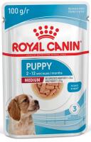 Royal Canin Medium Puppy для щенков мелких пород в возрасте до 12 месяцев, кусочки в соусе
