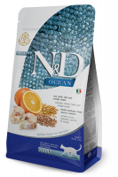 Farmina N&D Ocean низкозерновой корм для взрослых кошек, треска, спельта, овес и апельсин