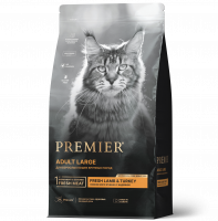 Premier Cat Lamb & Turkey Adult Large Сухой для крупных кошек, Свежее мясо ягненка с индейкой